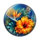 Cabochon Résine - fleur exotique