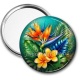 Miroir de poche - fleur exotique