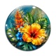 Cabochon Verre - fleur exotique
