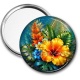 Miroir de poche - fleur exotique