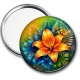 Miroir de poche - fleur exotique