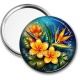 Miroir de poche - fleur exotique