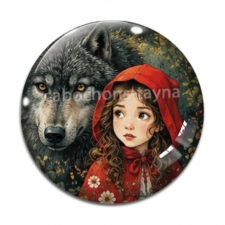 Cabochon Verre - chaperon rouge