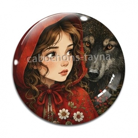 Cabochon Verre - chaperon rouge
