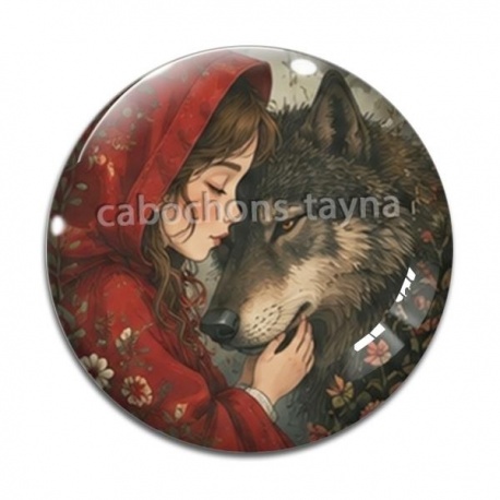 Cabochon Verre - chaperon rouge