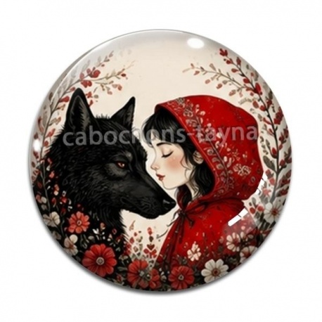 Cabochon Verre - chaperon rouge