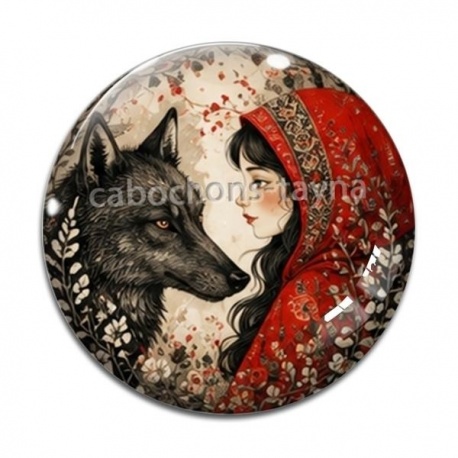 Cabochon Verre - chaperon rouge