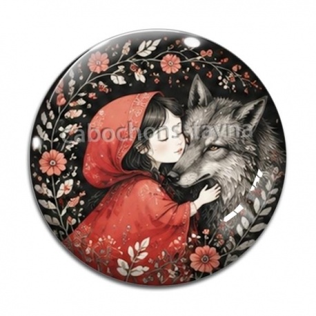 Cabochon Verre - chaperon rouge
