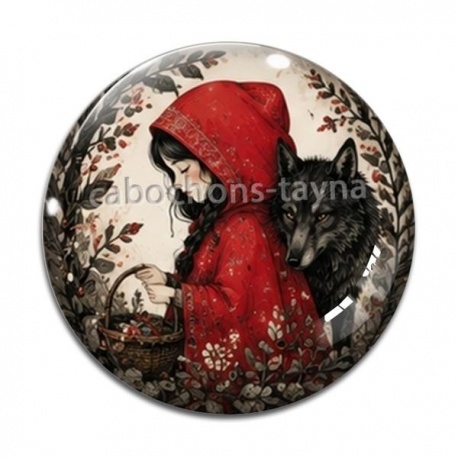 Cabochon Verre - chaperon rouge