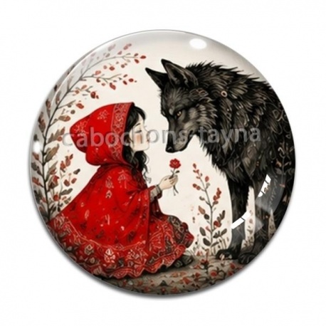 Cabochon Verre - chaperon rouge