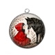 Pendentif Cabochon Argent - chaperon rouge
