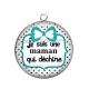 Pendentif Cabochon Argent - maman qui déchire
