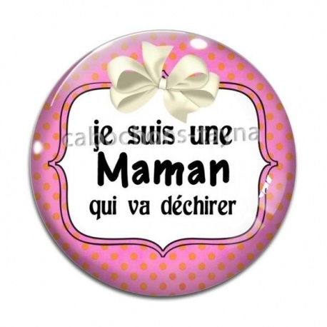 Cabochon Verre - maman qui déchire