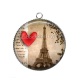 Pendentif Cabochon Argent -  paris