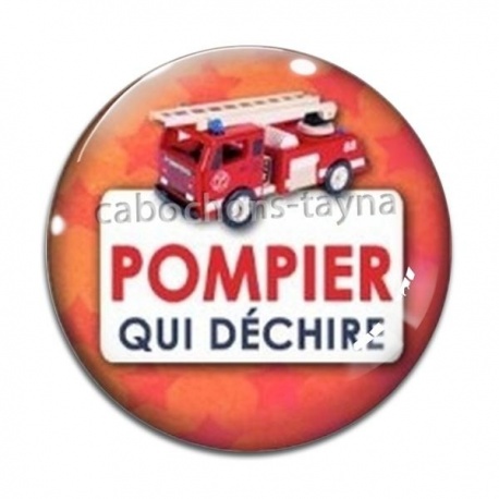 Cabochon Verre - pompier qui déchire