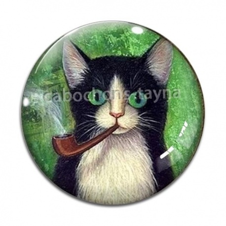 Cabochon Verre - chat