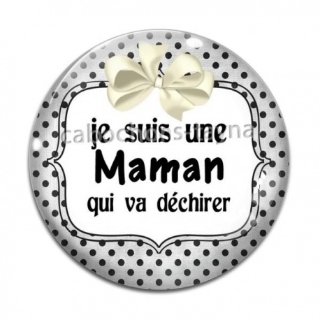 Cabochon Verre - maman qui déchire