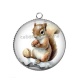 Pendentif Cabochon Argent - écureuil