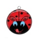 Pendentif Cabochon Argent - coccinelle