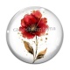 Cabochon Verre - coquelicot