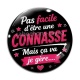 Cabochon Verre - pas facile d'être une connasse mais ça va je gère