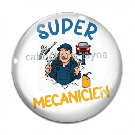 Cabochon Verre - super mécanicien