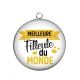 Pendentif Cabochon Argent - meilleure filleule du monde