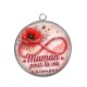 Pendentif Cabochon Argent - maman pour la vie je t'aime 