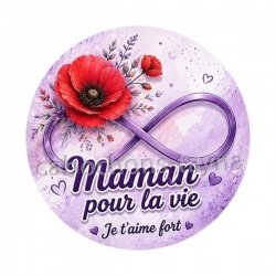 maman pour la vie je t'aime fort couleur violet