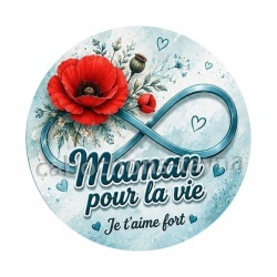 maman pour la vie je t'aime fort couleur bleu