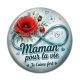 Cabochon Résine - maman pour la vie je t'aime fort couleur bleu