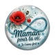 Cabochon Verre - maman pour la vie je t'aime fort couleur bleu