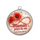 Pendentif Cabochon Argent - maman pour la vie je t'aime fort 