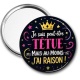 Miroir de poche - je suis peut être têtue mais au moins j'ai raison