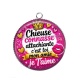 Pendentif Cabochon Argent - chieuse connasse attachiante c'est toi mon amie