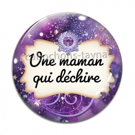 Cabochon Verre - maman qui déchire
