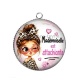 Pendentif Cabochon Argent - mademoiselle est attachiante