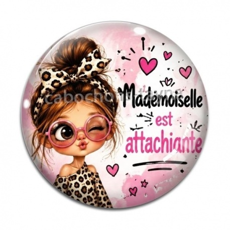 Cabochon Verre - mademoiselle est attachiante