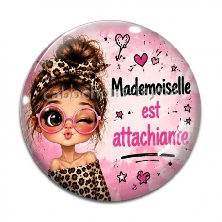 Cabochon Verre - mademoiselle est attachiante