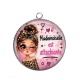 Pendentif Cabochon Argent - mademoiselle est attachiante