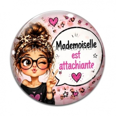 Cabochon Verre - mademoiselle est attachiante