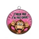 Pendentif Cabochon Argent - j'peux pas j'ai pas envie