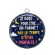 Pendentif Cabochon Argent - je dors pour être en forme pas le temps d'être parfaite