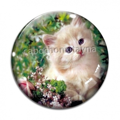 Cabochon Verre - chaton fleur