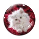 Cabochon Verre - chaton fleur