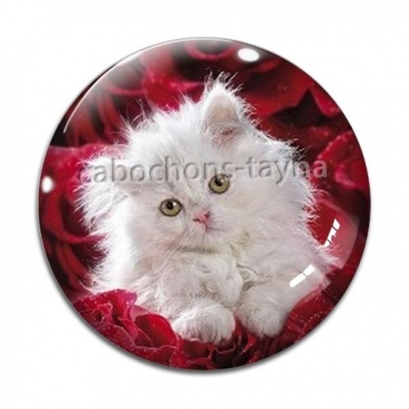 Cabochon Verre - chaton fleur