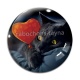 Cabochon Verre - chat noir 