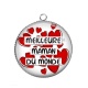 Pendentif Cabochon Argent - meilleure maman