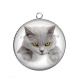 Pendentif Cabochon Argent - chat