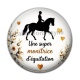 Cabochon Résine - une super monitrice d'équitation